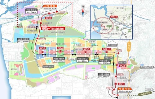 7호선 청라 연장선 노선도